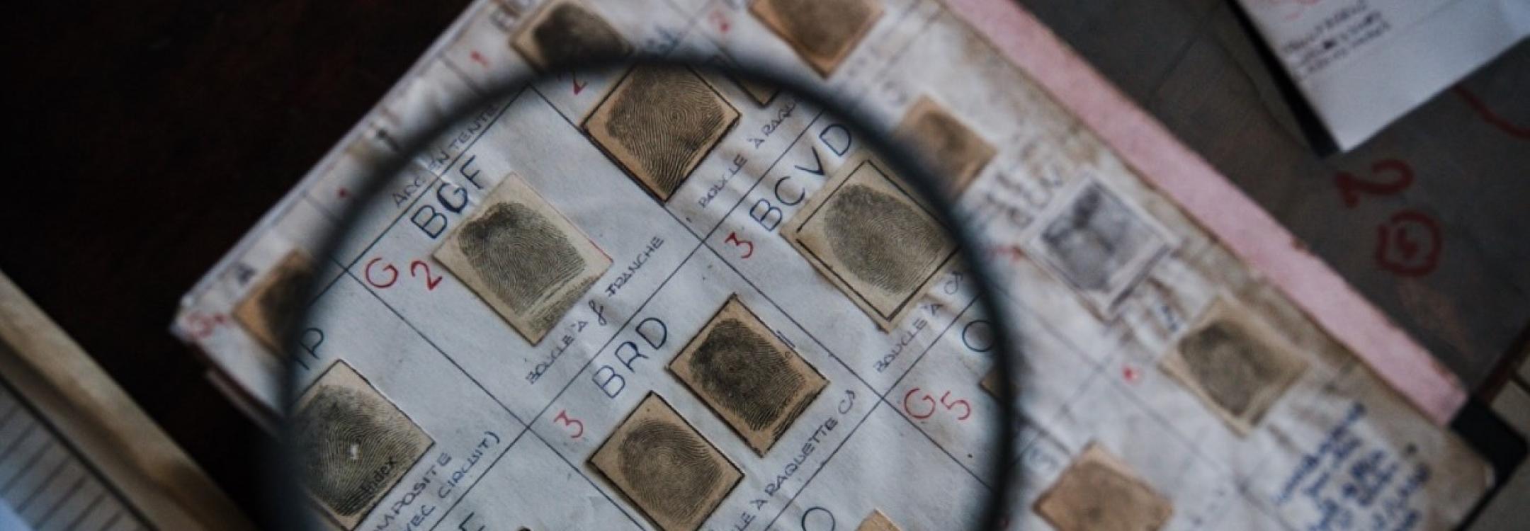 Fingerprints in a police station