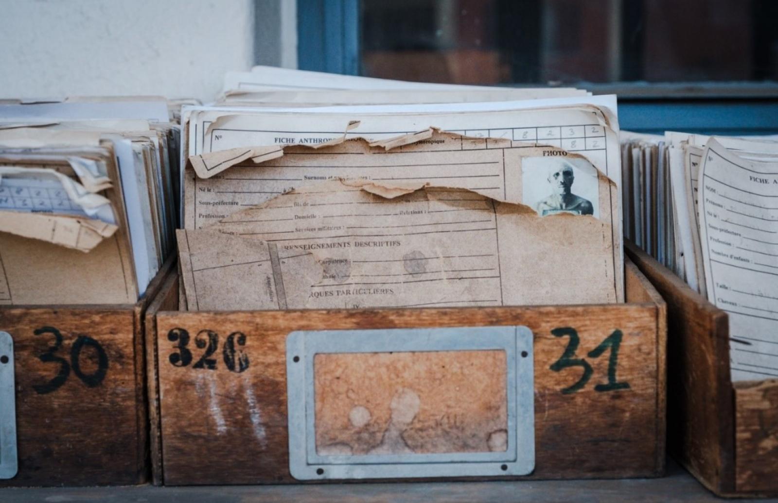 Files in a police station