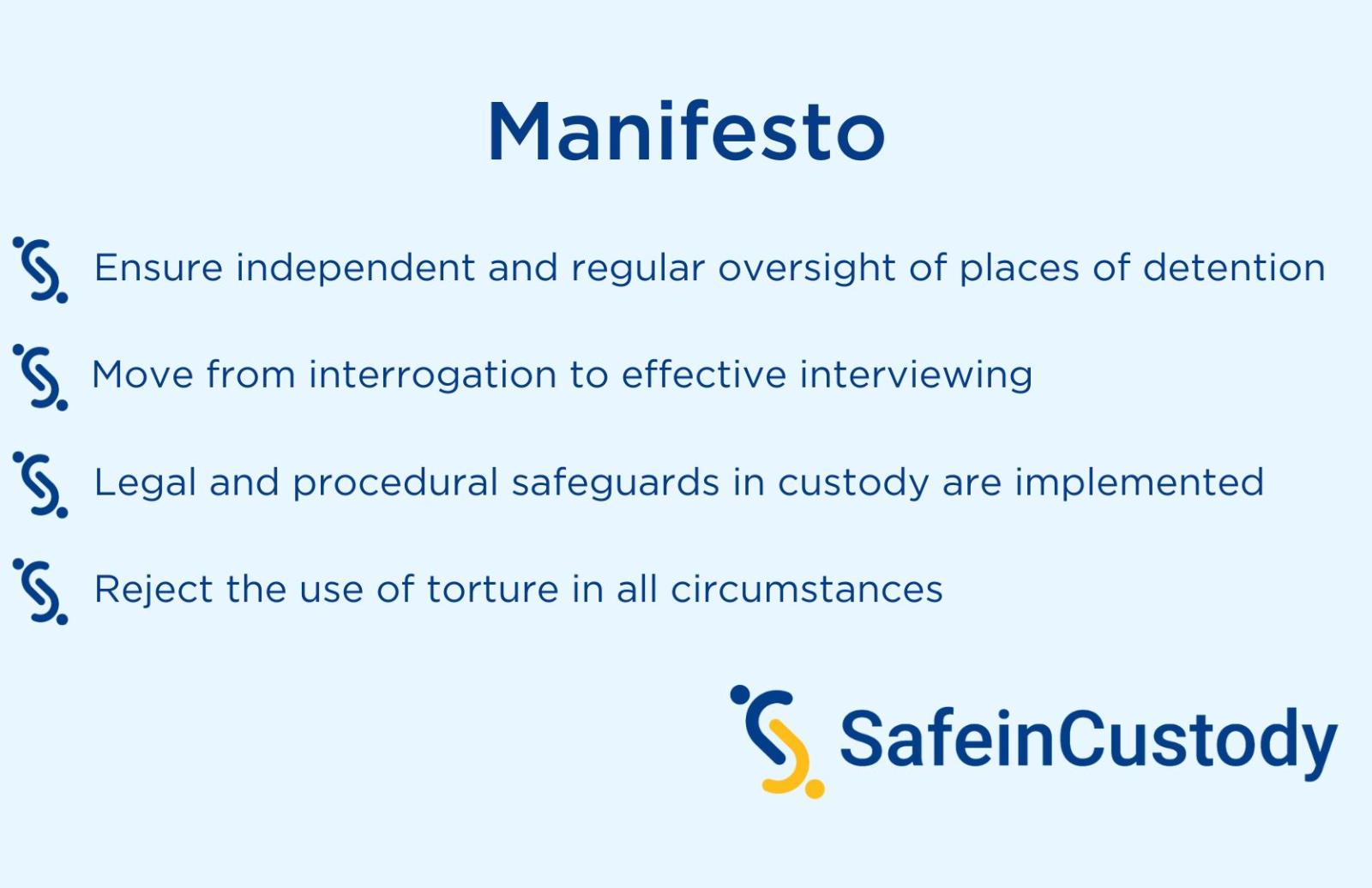 Safe in Custody Manifesto visual